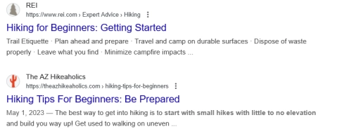 informational keyword pages