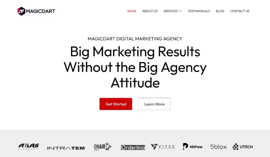 magicdart digital marketing agency home page