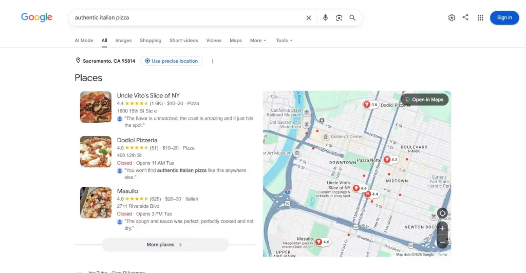 pizzeria direct competitors local sacramento ca