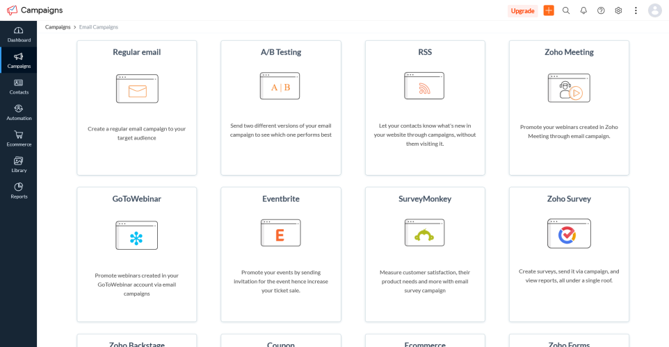 zoho campaigns email marketing software