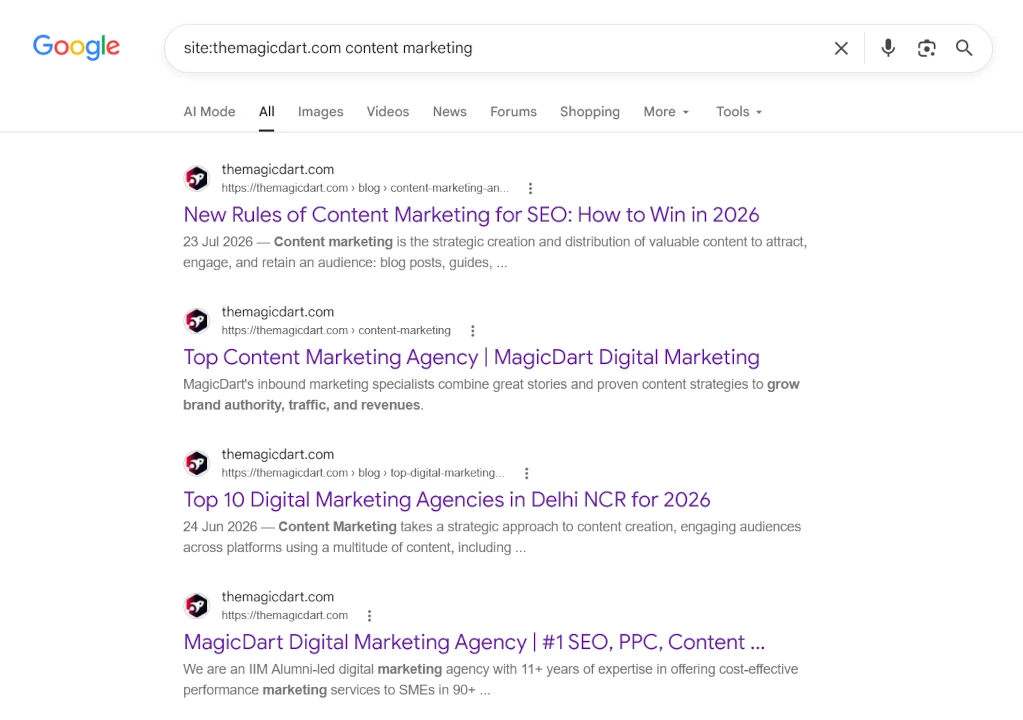 keyword cannibalization discovery example magicdart